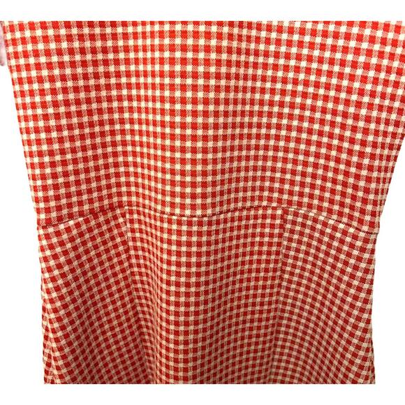 Zara Red/White Gingham Mini Dress Women's Medium - Picture 9 of 9